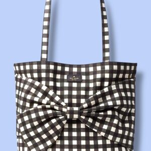 Kate Spade Social Justice 2024 Checkered Black & White Tote Bag Rwanda Made